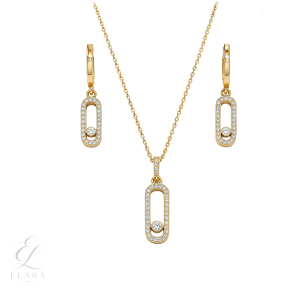 Messika | Long Pavé Station Necklace Earrings Set
