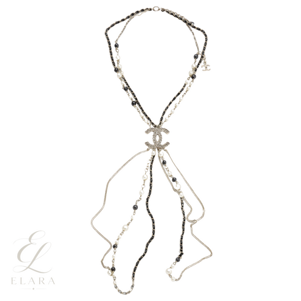 Chanel | Long Bead Pearl CC Logo Sautoir Necklace Gold Tone
