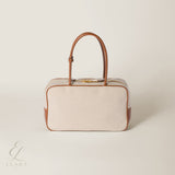 Miu Miu | Beau Canvas Leather Beige Bag – Grey – product image 3