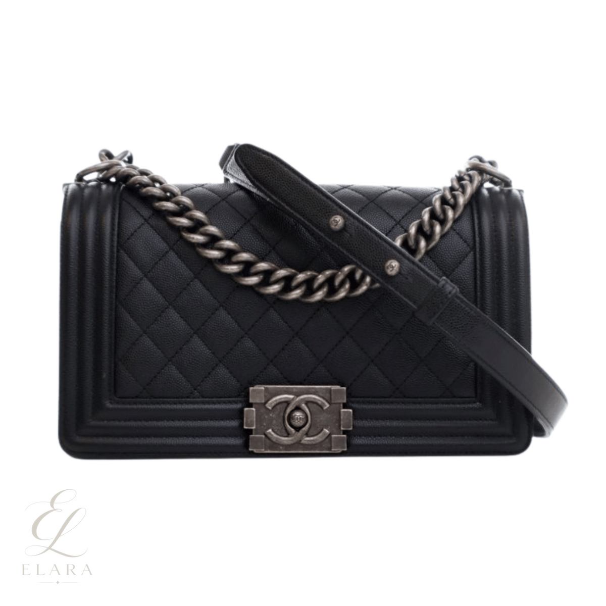 Chanel | Boy Black Quilted Caviar Leather Bag – product image 1