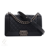 Chanel | Boy Black Quilted Caviar Leather Bag – product image 1