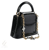 Louis Vuitton | Snakeskin Flower Chain Capucines Mini Bag – Black – product image 3
