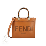 Fendi | Sunshine Small Tote Brown Calf Leather Bag – product image 1