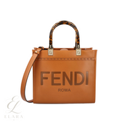 Fendi | Sunshine Small Tote Brown Calf Leather Bag – product image 1