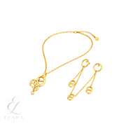 Dior | Navy Necklace Earrings Set Gold – product image 1
