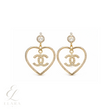 Chanel | Square Pearl & Black Cabochon CC Drop Earrings – product image 2