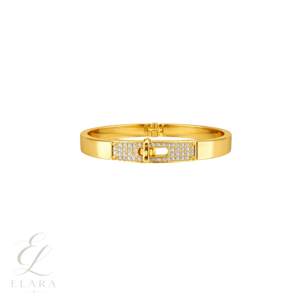 Hermès | Kelly Bangle Bracelet Gold Full Crystals