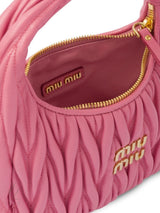 Miu Miu | Wander Shoulder Matelassé Nappa Leather Bag – Pink – product image 3
