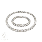 Dior | Solitaire Crystal Necklace And Bracelet Set Silver – product image 1