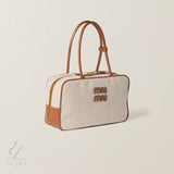Miu Miu | Beau Canvas Leather Beige Bag – Grey – product image 2