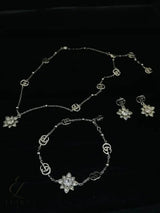 Gucci | GG Flower Crystal Necklace Bracelet Set Silver – product image 5