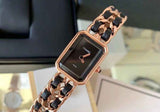 Chanel | Première Édition Rose Gold Black Leather Chain Watch – product image 4