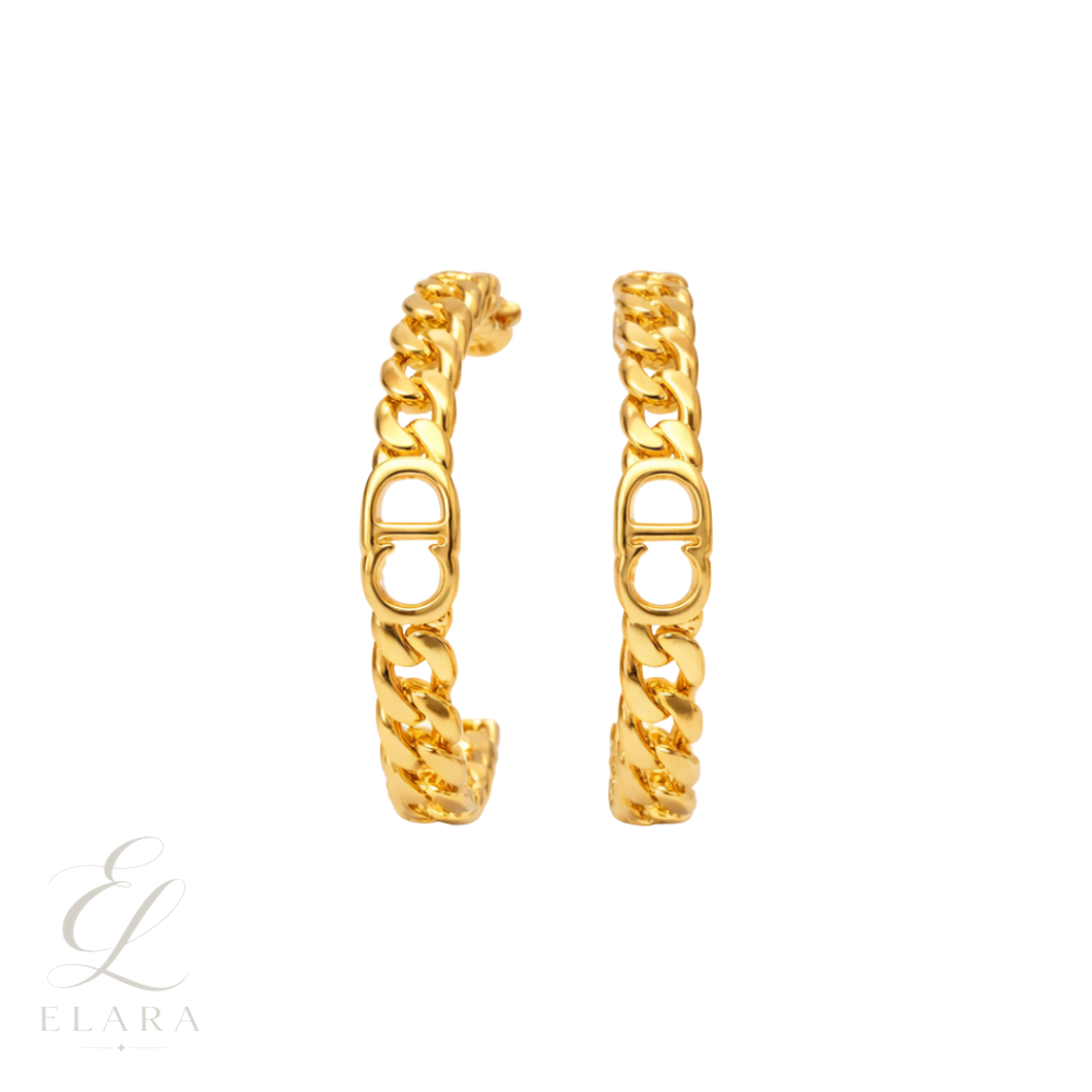 Dior | CD Chain Hoop Earring Gold – product image 1