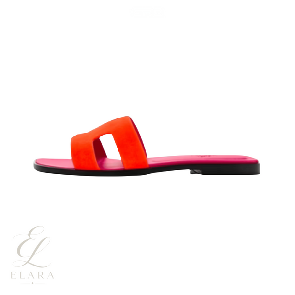 Hermès | Oran Orange Goatskin Slides