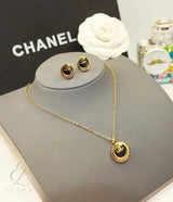 Chanel | Vintage Inspired CC Medallion Gold Tone Resin Jewelry – product image 5