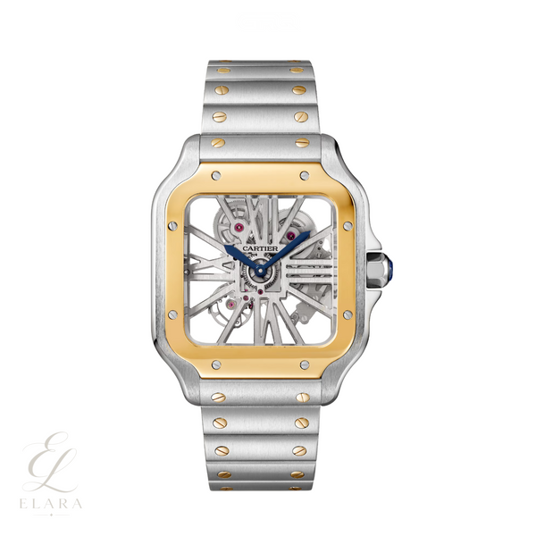 Cartier | Santos Skeleton Two-Tone Steel & Yellow Gold Watch