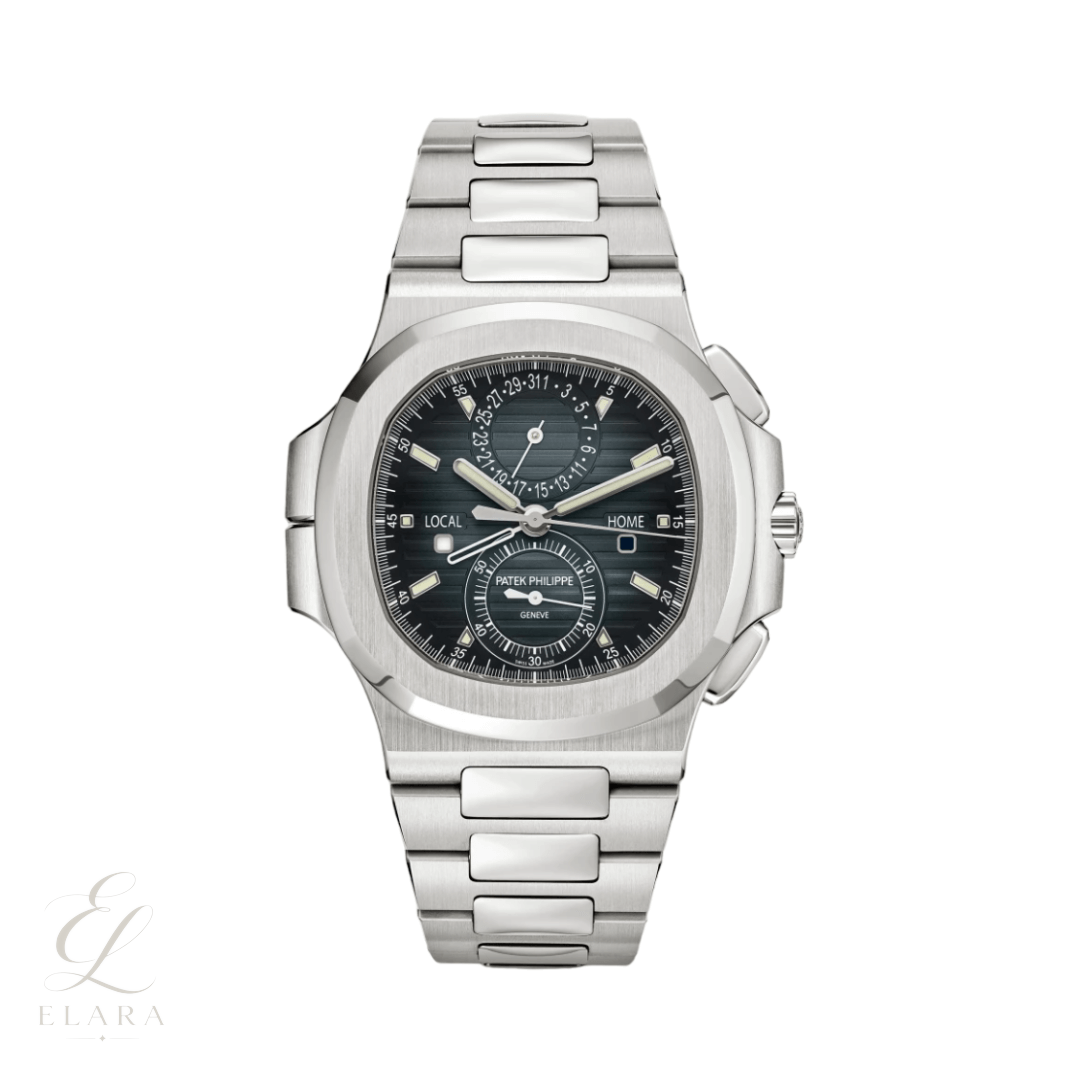 Patek Philippe | Nautilus Time Sunburst Blue Dial Watch – product image 1