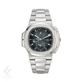 Patek Philippe | Nautilus Time Sunburst Blue Dial Watch – product image 1