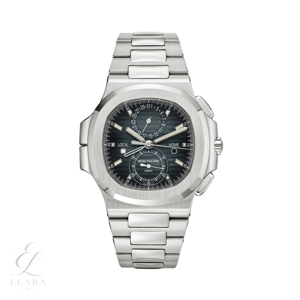 Patek Philippe | Nautilus Time Sunburst Blue Dial Watch