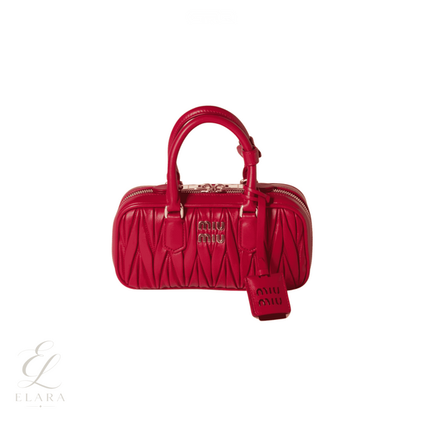Miu Miu | Arcadie Matelassé Nappa Leather Mini Bag – Red