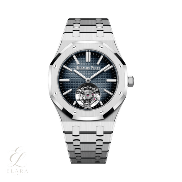 Audemars Piguet | Selfwinding Flying Tourbillon Silver Smoked Blue Dial Watch