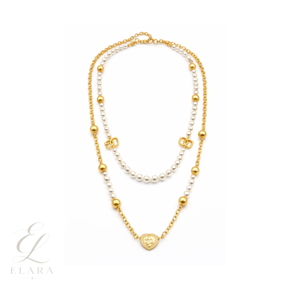 Dior | Petit CD Heart Pearl Double Necklace – product image 1