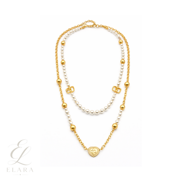 Dior | Petit CD Heart Pearl Double Necklace