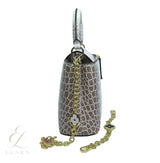 Louis Vuitton | Capucines Mini White Brown Crocodilian Leather Bag – product image 3