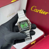 Cartier | Santos de Large Green Dial Stainless Steel Watch