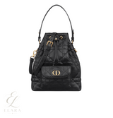 Dior | Caro Bucket Black Macrocannage Lambskin Bag – product image 1