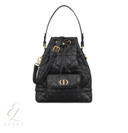 Dior | Caro Bucket Black Macrocannage Lambskin Bag – product image 1