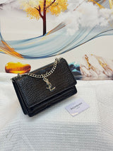 Saint Laurent | Sunset Medium Black Croc-Embossed Bag – product image 4