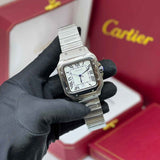 Cartier | Santos de Stainless Steel Silvered Watch – product image 4