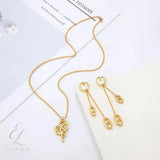Dior | Navy Necklace Earrings Set Gold – product image 4