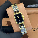 Chanel | Première Black Yellow Chain Leather Strap Watch – product image 4