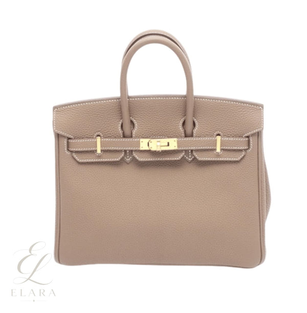 Hermès | Birkin 25 Etoupe Togo Leather Gold Hardware Bag