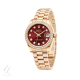 Rolex | Datejust Red Dial Diamond Bezel Watch – product image 3