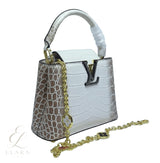 Louis Vuitton | Capucines Mini White Brown Crocodilian Leather Bag – product image 2