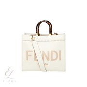 Fendi | White Leather Sunshine Tote Bag – product image 1