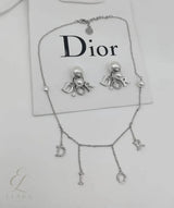 Dior | Letter Charm Necklace Silver – product image 4