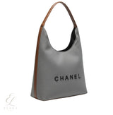 Chanel | Deauville Canvas Tote Brown Leather Bag – product image 3