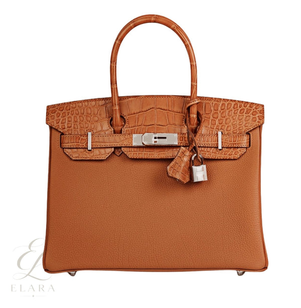 Hermès | Birkin Gold Togo Leather Crocodile Palladium Hardware Bag