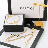 Gucci | GG Crystal Pearl Bracelet Gold – product image 3