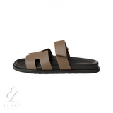 Hermès | Chypre Light Brown Goatskin Slides – product image 1