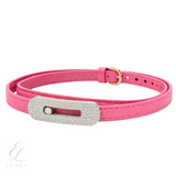 Messika | Leather Double Wrap Bracelet Pink Diamonds – product image 1