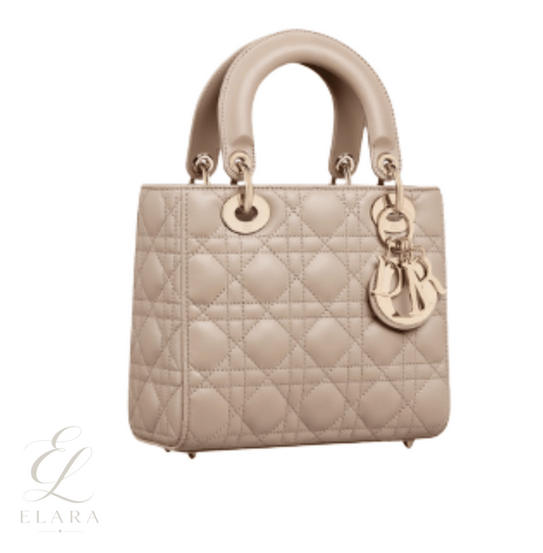 Dior | My Lady Powder Beige Lambskin With Cannage Stitching Bag