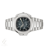 Patek Philippe | Nautilus Time Sunburst Blue Dial Watch – product image 4