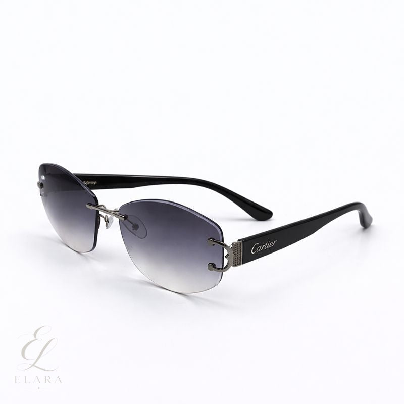 Cartier | Slim Black Aviator Sunglasses – product image 1