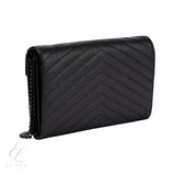 Saint Laurent | Cassandre Envelope Chain Crossbody Black Grain De Poudre Leather Bag – product image 3