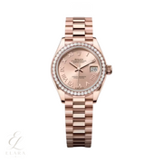 Rolex | Datejust 28 Rose Dial Diamond Bezel Watch – product image 1